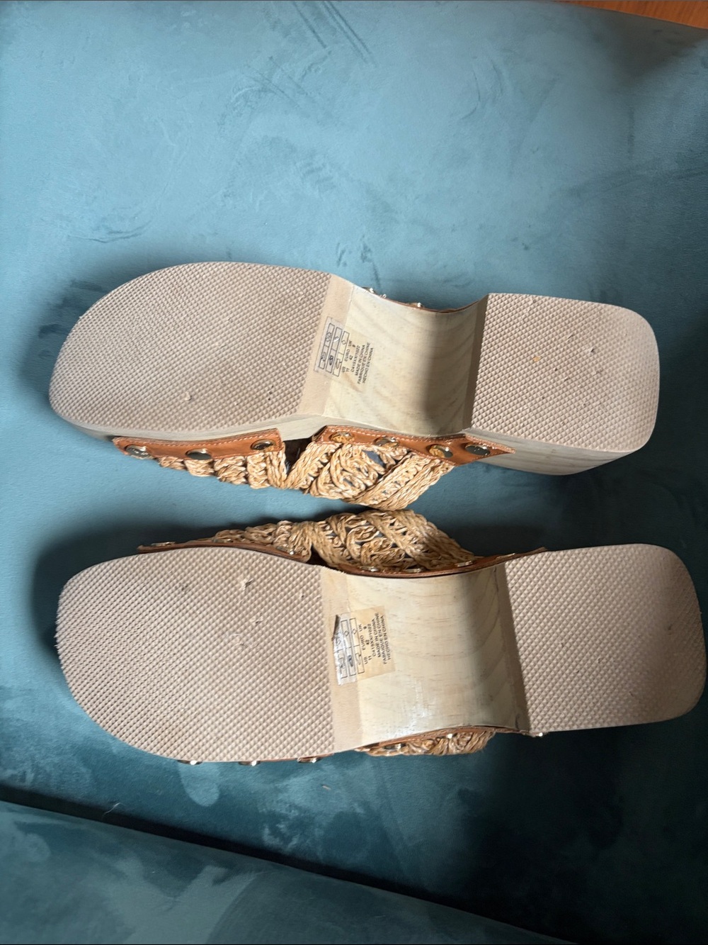 Kelsi Dagger Natural Braided Raffia Slide Mules - Picture 4 of 5